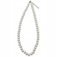 Piękny krótki naszyjnik z kremowych perełek 42cm