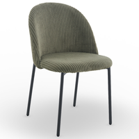 Krzesło sztruksowe oliwkowe INES czarne nogi do salonu kuchni jadalni