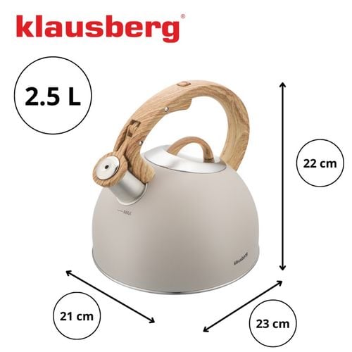 czajnik stalowy z gwizdkiem 2,5l klausberg kb-7913 na Arena.pl