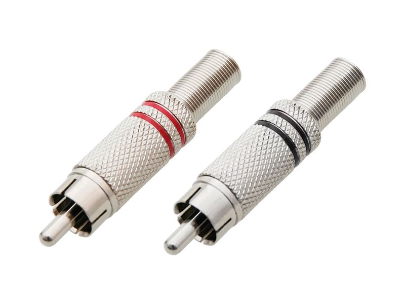 Wtyk RCA METAL (czarny+czerwony) zdjęcie 1