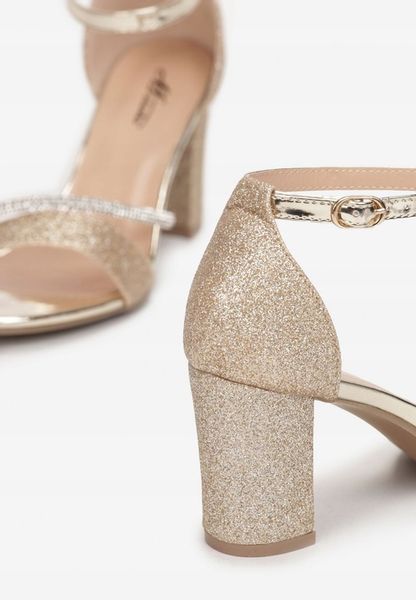 Born2Be Złote Sandały damskie 37 Elegancki zdjęcie 5