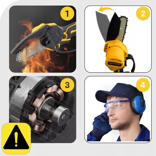 Piła Łańcuchowa Akumulatorowa Mini Pilarka 4''/6'' cali 2xAKU 2xPROWADNICE na Arena.pl