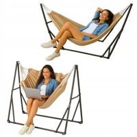 Lekki Składany Hamak 3w1 ze Stelażem – Na Taras, Do Ogródka, Piknik, Balkon