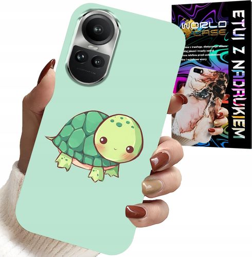 ETUI DO OPPO RENO10 PRO 5G - SŁODKIE ŻÓŁWKI WZORY DLA DZIECI + FOLIA na Arena.pl