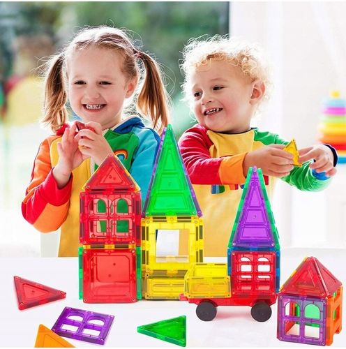 ZESTAW DUŻE KLOCKI MAGNETYCZNE KONSTRUKCYJNE 3D PANELE MAGNETIC TILES 70 EL na Arena.pl