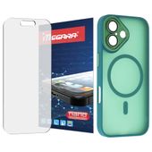 szkło hybrydowe do iphone 17 + magsafe etui zielone tpu
