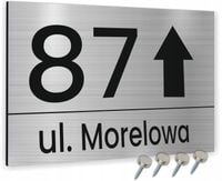 TABLICZKA INOX ALUMINIOWA ZE STRZAŁKĄ NUMER DOMU