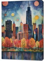 Obraz 70x100cm Panorama Malowniczego Miasta