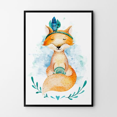 Plakat lisek lis akwarela 40x50 cm na Arena.pl