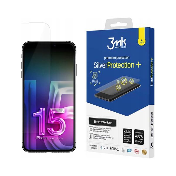 3MK Silver Protect+ iPhone 15 6.1" Antymikrob zdjęcie 1
