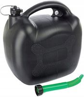 KANISTER PLASTIKOWY NA PALIWO OWALNY CZARNY Z LEJKIEM 20L
