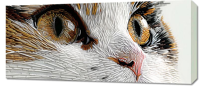 Obraz 90x40cm Nitkowany Kot zdjęcie 1