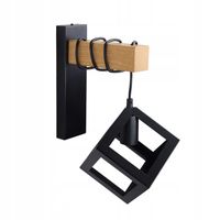 Goldlux metalowy kinkiet ścienny loft Sweden Wood E27 38 cm czarny 314604