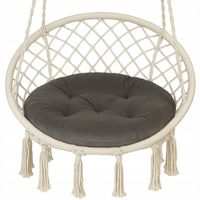 Poduszka na bocianie gniazdo okrągła aksamitna 60 cm grafit gruba huśtawka