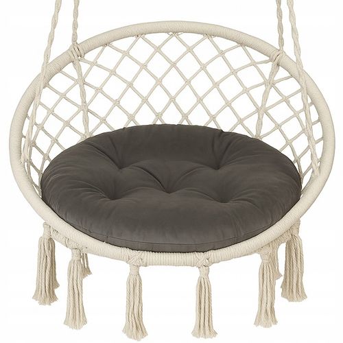 Poduszka na bocianie gniazdo okrągła aksamitna 60 cm grafit gruba huśtawka na Arena.pl