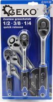 Geko Zestaw grzechotek 1/2 3/8 1/4 quick release CrV G10136