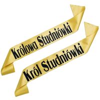Zestaw złotych szarf Król i Królowa Studniówki