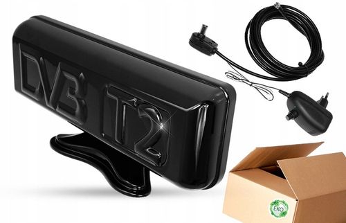 NAJMOCNIEJSZA ANTENA DVB-T2 POKOJOWA ALPHA +45db MUX8 FILTR LTE na Arena.pl