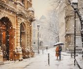 Plakat 60x50cm Zimowy Spacer Starym Miastem