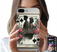 ETUI DO IPHONE ( 7 PLUS ) - KARTA KRÓL KRÓLOWA POKER KARTY + SZKŁO