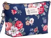 Kosmetyczka Organizer na kosmetyki w kwiaty BOHO  E19_Granatowa