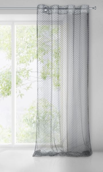 Firana gotowa na przelotkach AIDEN 140x250 Eurofirany srebrna zdjęcie 3