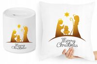 Na Święta Zestaw Poduszka + Skarbonka Prezent Z Nadrukiem Ze Zdjęciem