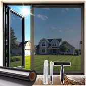 Folia Okienna Lustrzana Samoprzylepna 45x400 cm Czarno Srebrna UV 99%