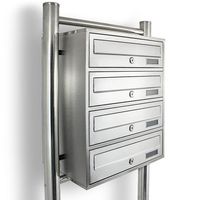 SKRZYNKA LOKATORSKA NIERDZEWNA 4-KOMOROWA SZCZOTKOWANA STAL