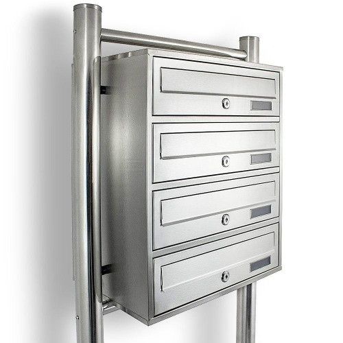 SKRZYNKA LOKATORSKA NIERDZEWNA 4-KOMOROWA SZCZOTKOWANA STAL na Arena.pl