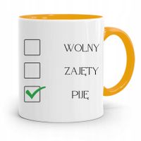 Dla Alkoholika Pijaka Kubek Żółty Na Prezent Z Nadrukiem Ze Zdjęciem