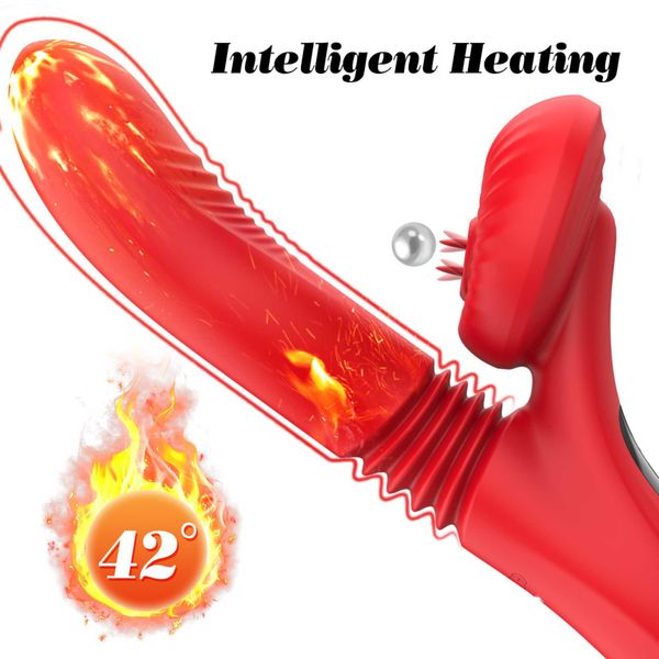 Silicone Vibrator 7 Powerful Modes - Licking,Thrusting And Heating zdjęcie 8