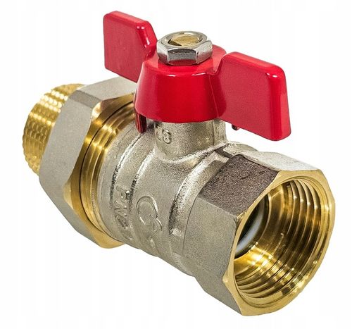 ZAWÓR KULOWY KUREK 1" DN25 MOSIĘŻNY ZE ŚRUBUNKIEM I DŁAWICĄ MOTYLEK na Arena.pl