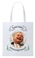 Śmieszny Pis Kaczyński Torba Eco Biała Shopper Z Nadrukiem Ze Zdjęciem
