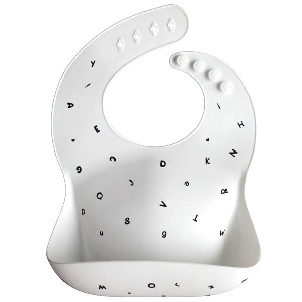 Mushie : Śliniak silikonowy Letters White zdjęcie 1