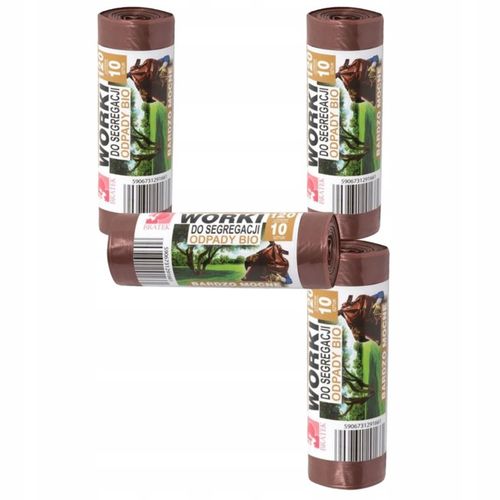 Worki do segregacji śmieci BRĄZOWE odpady BIO 120L na Arena.pl
