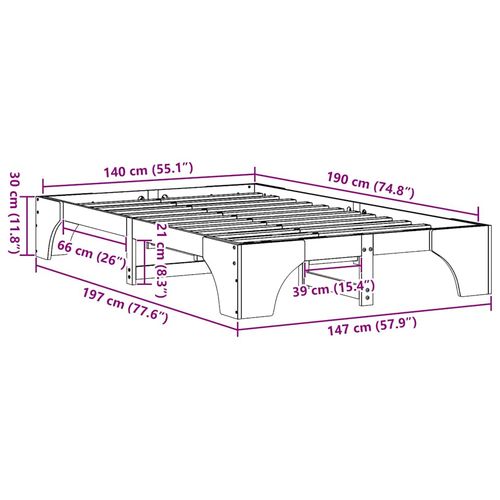 Łóżko 140x190 cm z litego drewna sosnowego na Arena.pl