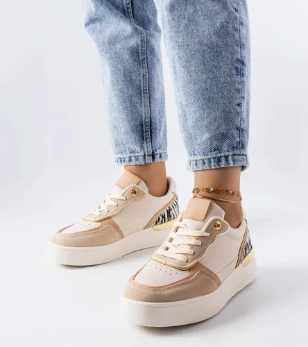 Beżowe sneakersy na platformie Tooele 41 na Arena.pl