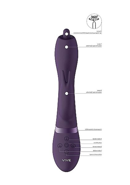 Wibrator Nilo - Pinpoint Rotating G-Spot Rabbit - Purple zdjęcie 12