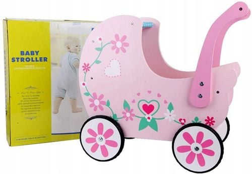 wózek drewniany różowy na Arena.pl