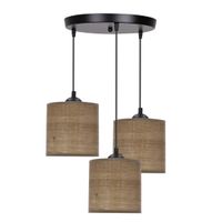 Legno lampa wisząca czarny talerz 15 3x40W E27 abażur orzechowy