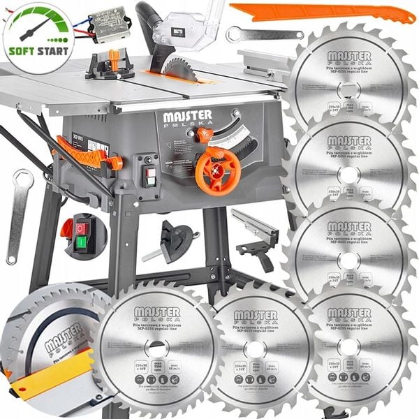 Piła Stołowa 3400w Krajzega Przecinarka Drewna Tarczowa Soft Start 4-b zdjęcie 1