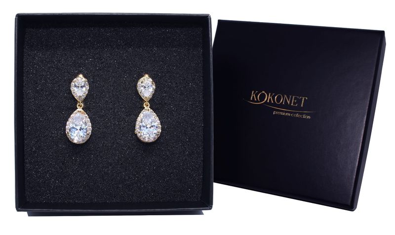 Kolczyki ślubne MIGDAL gold clip zdjęcie 1