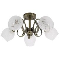 5-płomienna lampa sufitowa 7138/5 21QG do salonu mosiądz