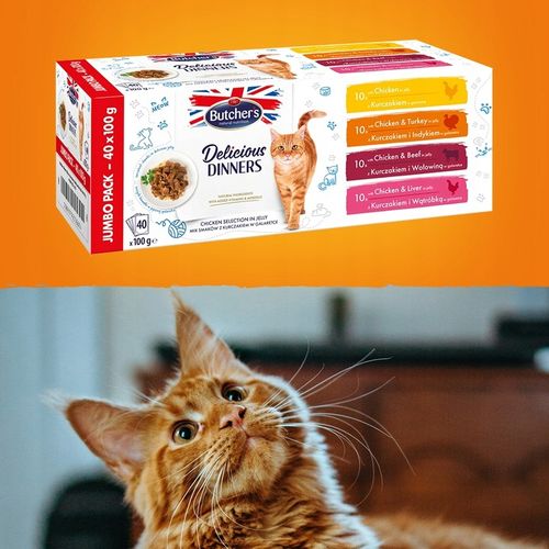 Karma mokra dla kota Butchers Jumbo Pack mix smaków saszetka 40x100g na Arena.pl