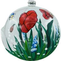 Bombka choinkowa ręcznie malowana - Lampion: maki