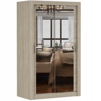 Szafa przesuwna MILAN 120x64 SONOMA/SONOMA+LUSTRO półki pojemna PRODUCENT