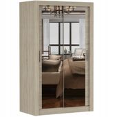 Szafa przesuwna MILAN 120x64 SONOMA/SONOMA+LUSTRO półki pojemna PRODUCENT