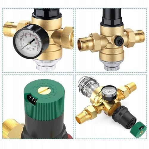 REDUKTOR CIŚNIENIA WODY MOSIĘŻNY 1" DN25 Z FILTREM I MANOMETREM 3/4 na Arena.pl