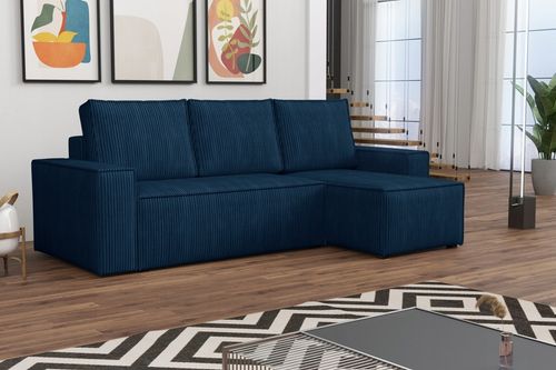 Narożnik Rozkładany BERGAMO Sztruks Rogówka z Funkcją Spania Pościel na Arena.pl